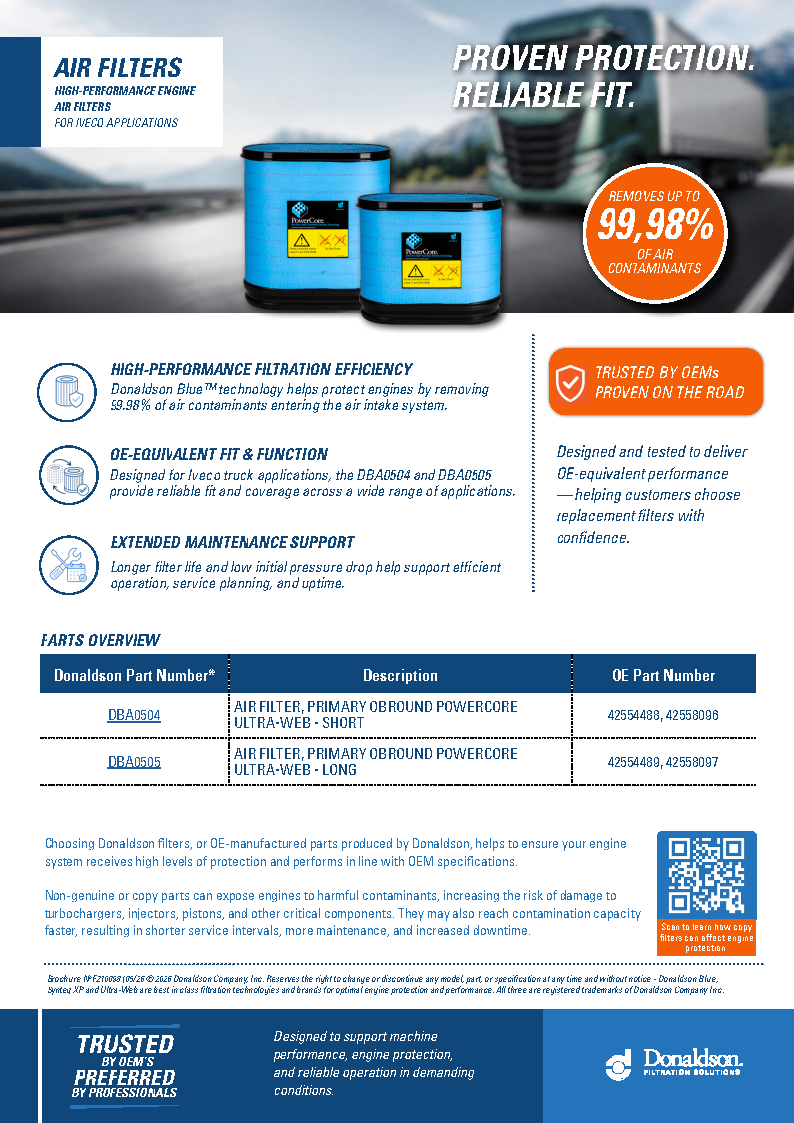 Donaldson Air Filters for IVECO